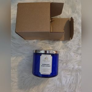 Bath & body works midnight blue citrus 3 wick candle new in box